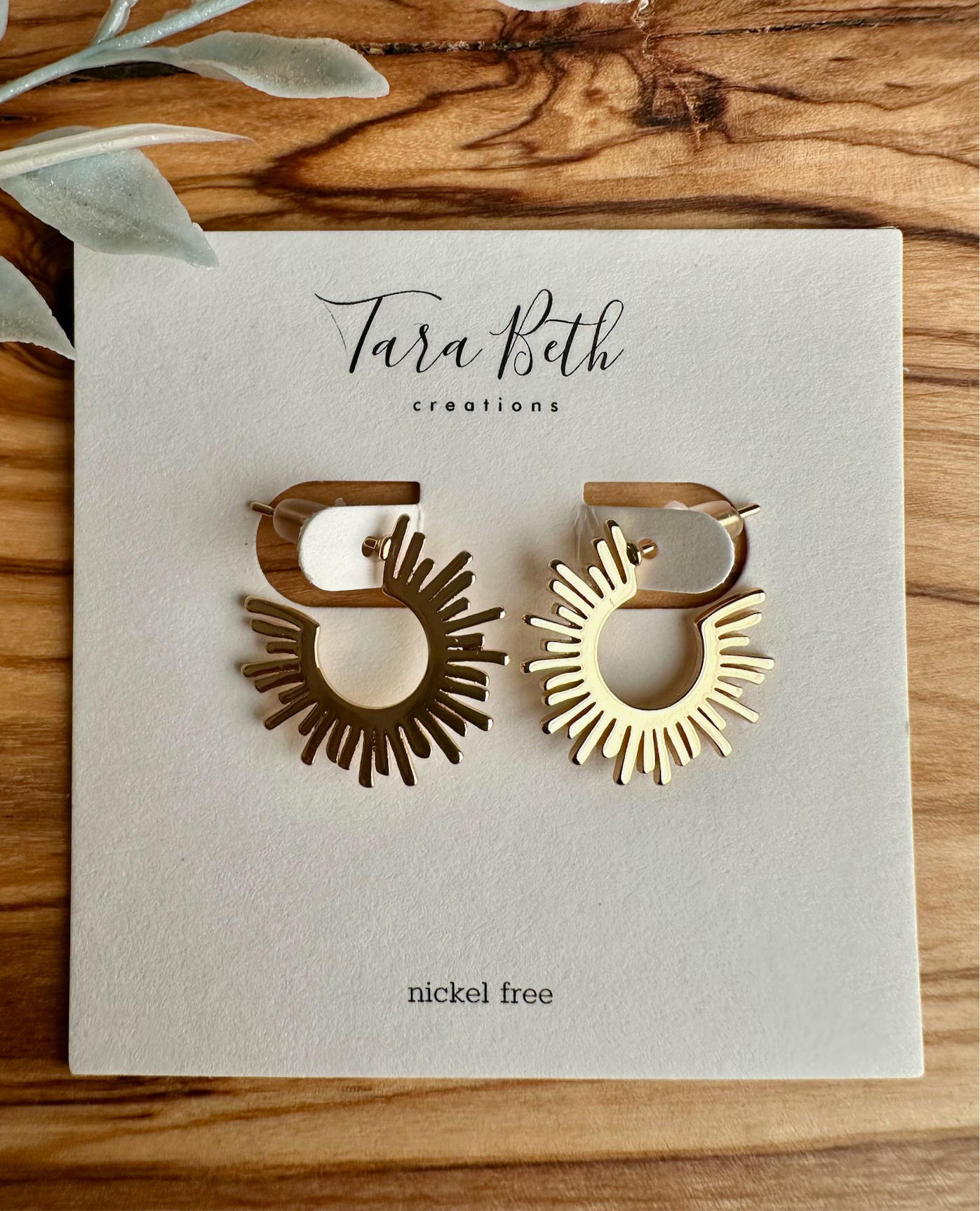 Ray of Sunshine Gold Huggie Hoops