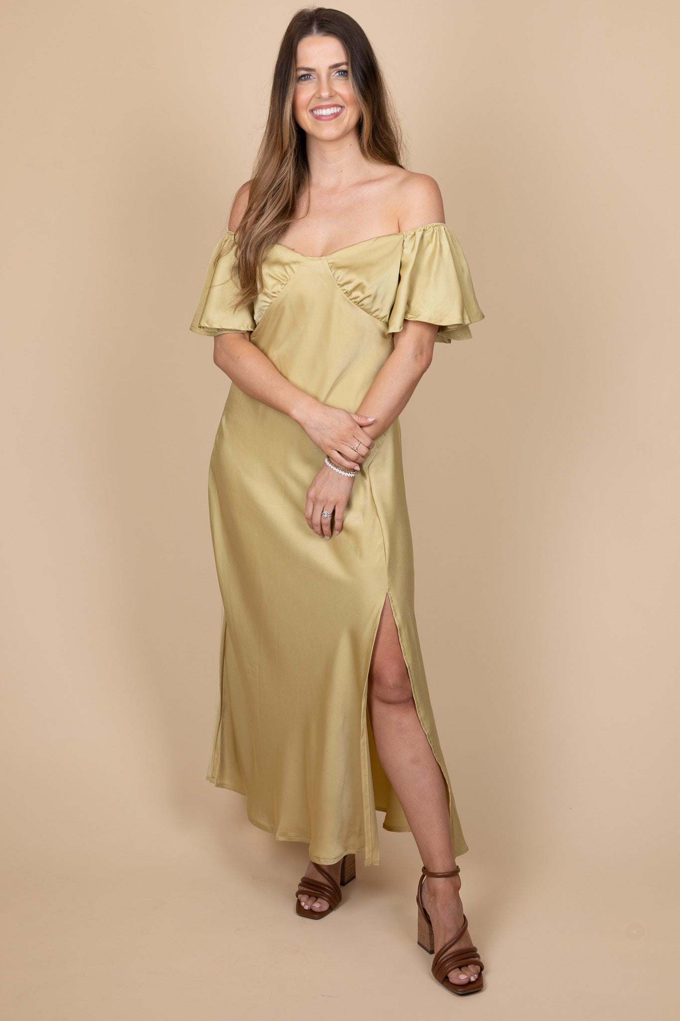 Emery Satin Midi Dress