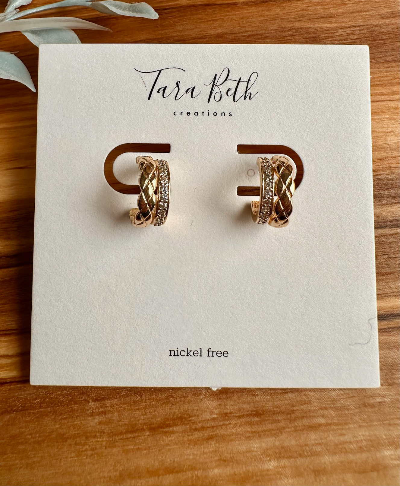 Diamond Double Huggie Hoops